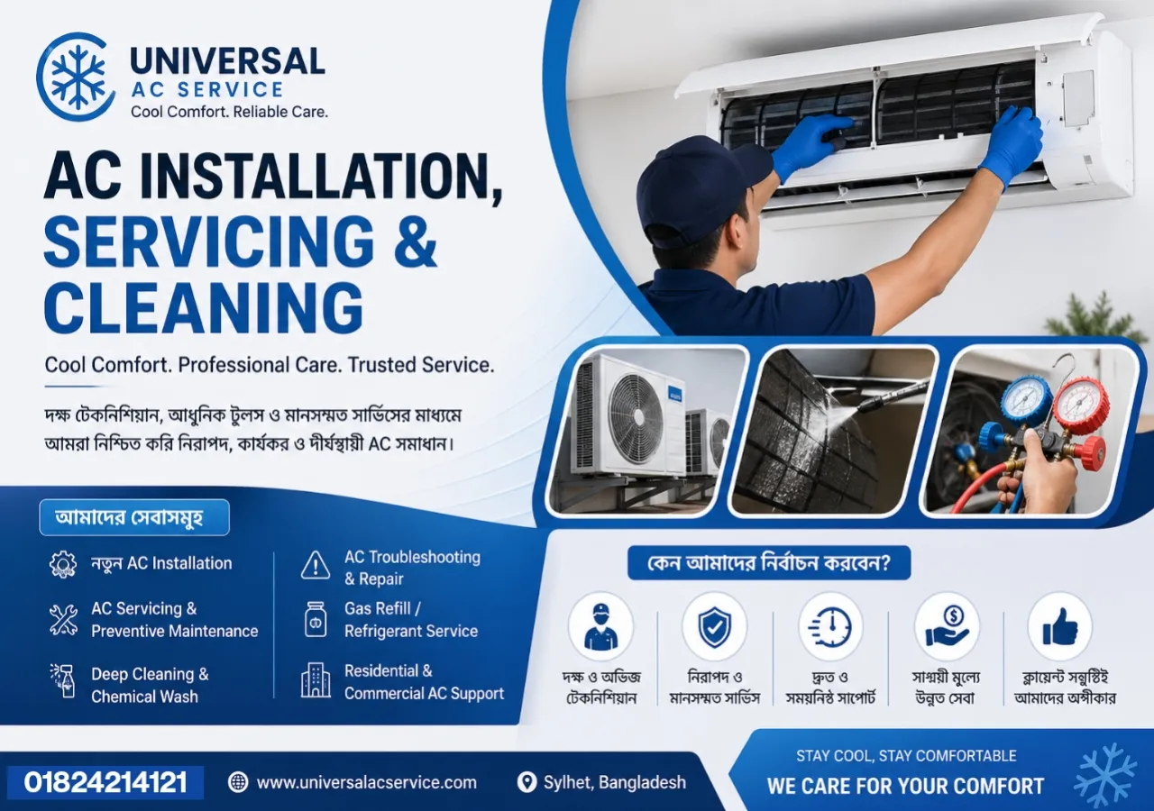 AC Installation, Servicing & Cleaning,Sylhet